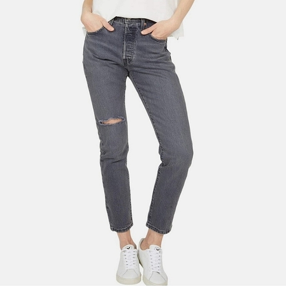 Levi's 501 High Rise Skinny Jean Gray - Picture 5 of 12
